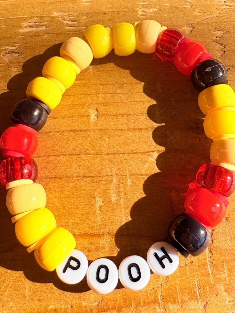 Disney Winnie The Pooh 'Pooh' Inspired Clay Handmade Beaded Kandi Bracelet
